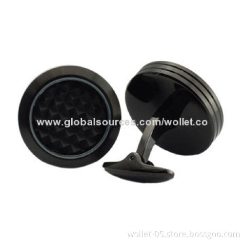 Black Plating Stainless Steel Cufflinks with High-polished, Accept Customization